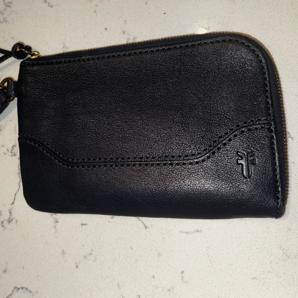 Frye Navy Blue Leather Wristlet with Fringe Tassel - Picture 3 of 4